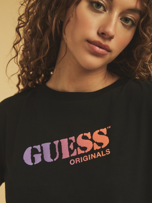Crop Marškinėlių Logotipas Atspėti Juodas