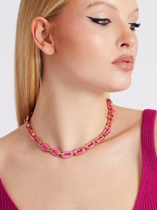 Rožinės Spalvos „ Guess Pop Links“ Karoliai