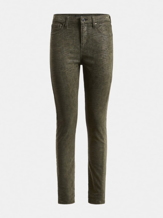 žalias Gyvūnų Raštas Skinny Fit Džinsinio Kelnaitės Spėjimas