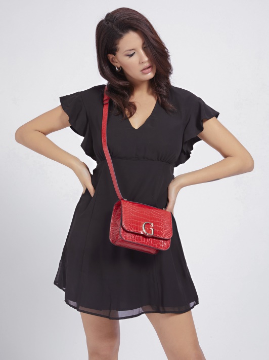 Red Corily Crocodile Crossbody Spėjimas