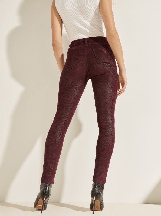 Bordo Gyvūnų Raštas Skinny Fit Džinsinio Kelnaitės Spėjimas