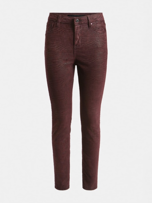 Bordo Gyvūnų Raštas Skinny Fit Džinsinio Kelnaitės Spėjimas
