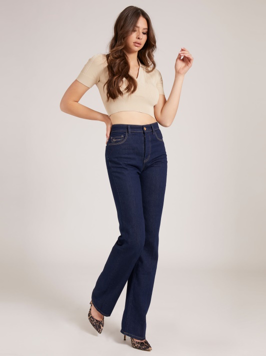 Atspėti Smėlio Spalvos Megztinio Crop Top
