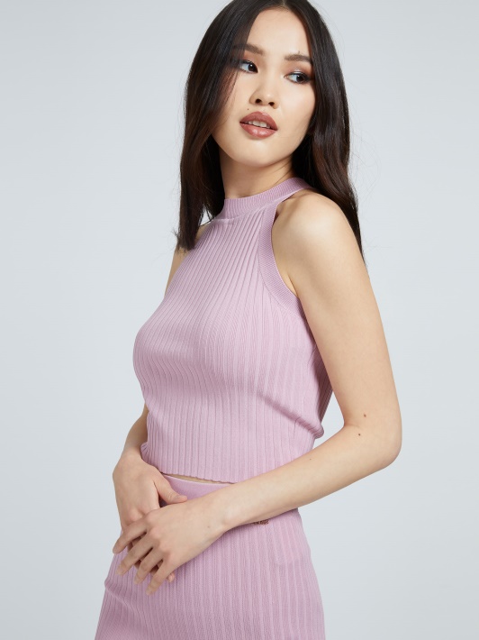 Crop Megztinis Top Guess Rožinis