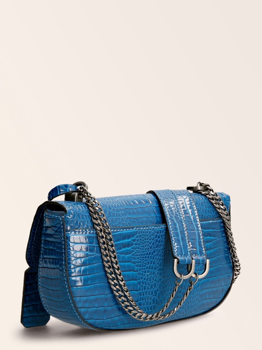 Spėk Raffie Croc Print Crossbody Bag Blue