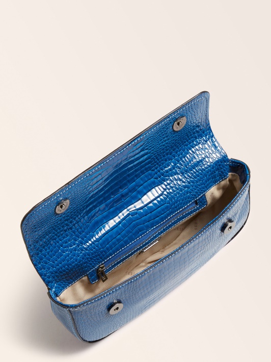 Spėk Raffie Croc Print Crossbody Bag Blue