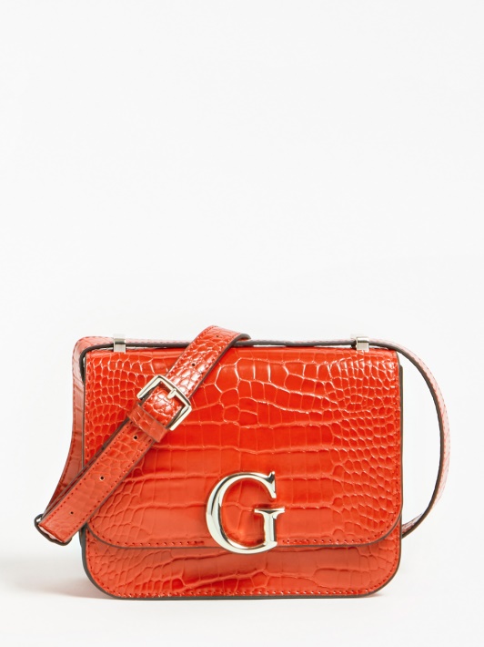 Spėk Nuoširdžiai Crocodile Crossbody Oranžinė