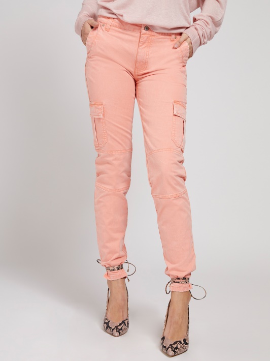Cargo Skinny Fit Kelnaitės Spėti Oranžinė
