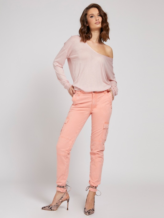 Cargo Skinny Fit Kelnaitės Spėti Oranžinė