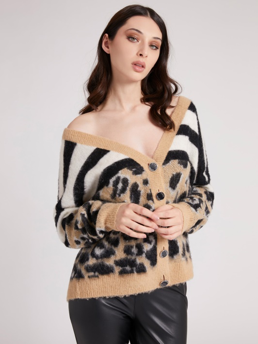 Atspėkite Gyvuliškesnio Vilnos Mišinio Megztinį Multi Beige