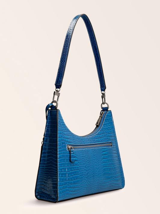 Raffie Croc Print Pečių Krepšys Guess Mėlynas