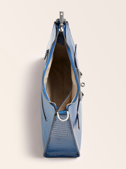 Raffie Croc Print Pečių Krepšys Guess Mėlynas