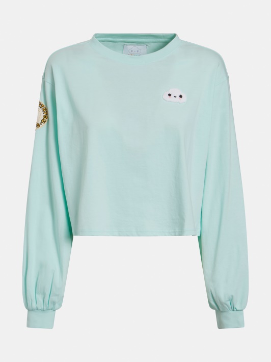 šviesiai Mėlynos Crop Top Pleistrai Spėti