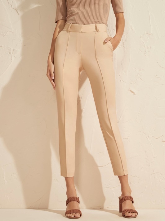 Atspėkite Marciano Satin Chino Kelnaitės Smėlio Spalvos