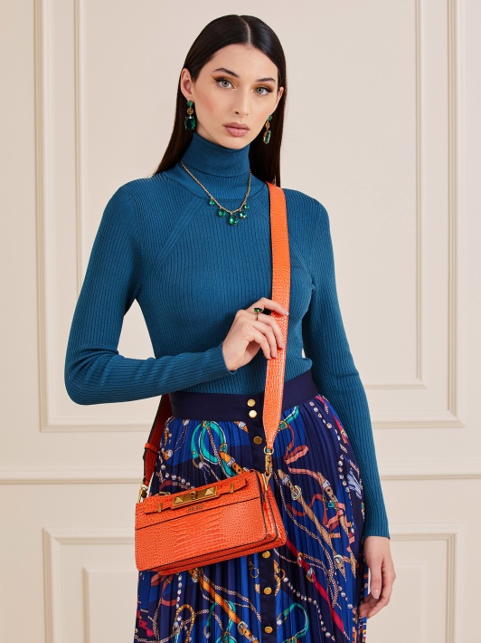 Atspėk, Oranžinės Spalvos Raffie Croc Print Mini Crossbody