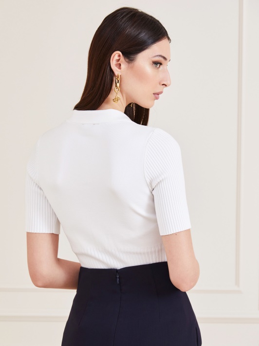 Baltas Marciano Polo Megztinis Bodysuit Atspėti