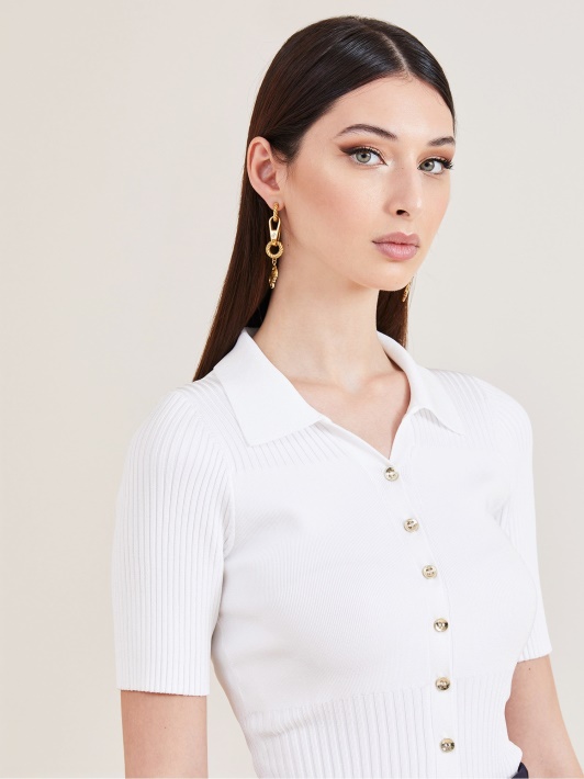 Baltas Marciano Polo Megztinis Bodysuit Atspėti
