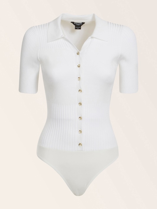 Baltas Marciano Polo Megztinis Bodysuit Atspėti
