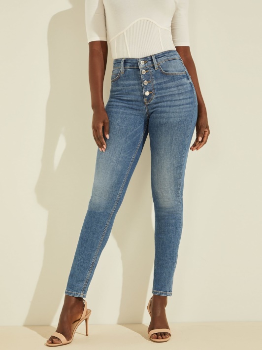Mėlynos Guess Skinny Fit Džinsinės Kelnės