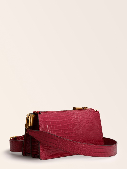 Raffie Croc Print Mini Crossbody Atspėti Violetinė