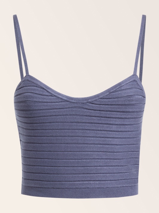 Briaunotas Crop Top Mėlynas Spėjimas