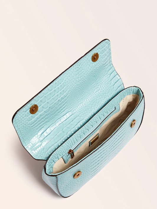 Raffie Croc Print Crossbody Bag Atspėti šviesiai Mėlyna