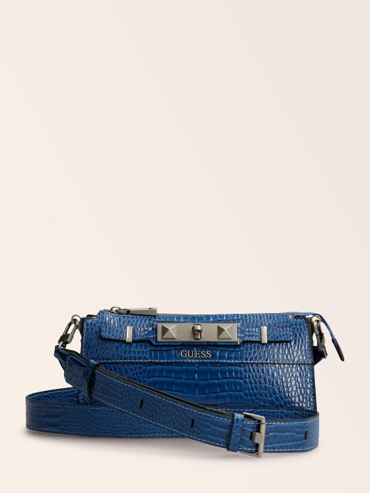 Raffie Croc Print Mini Crossbody Guess Mėlyna