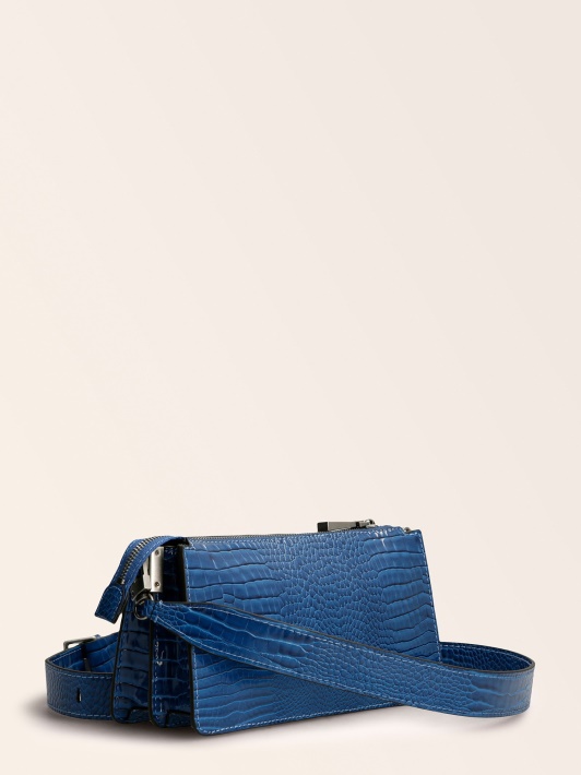 Raffie Croc Print Mini Crossbody Guess Mėlyna