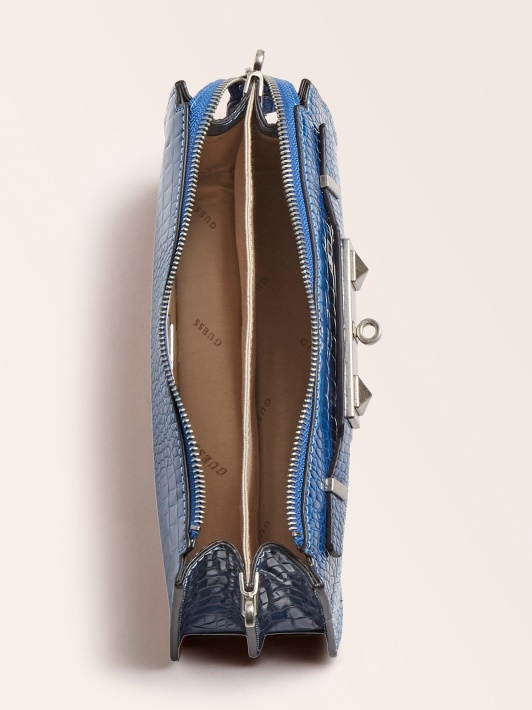 Raffie Croc Print Mini Crossbody Guess Mėlyna