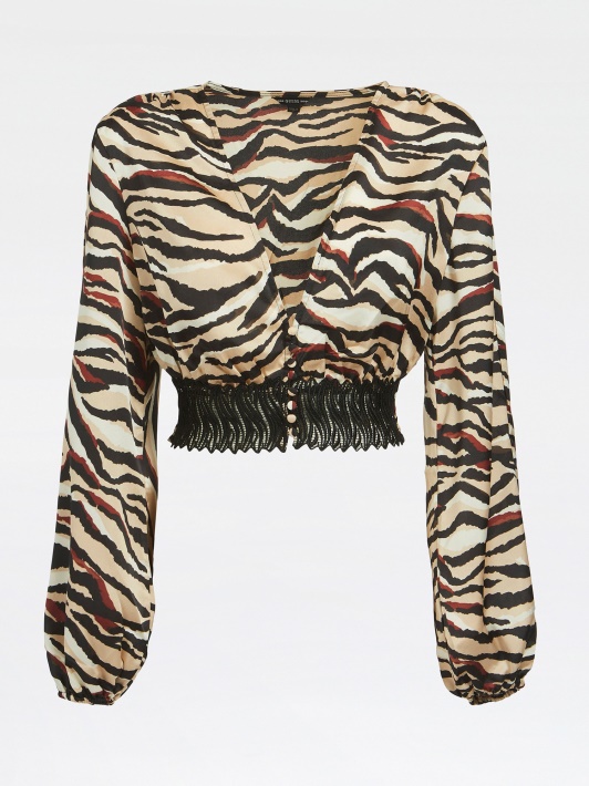 Nėrinių įdėklas Crop Top Atspėti Animalier