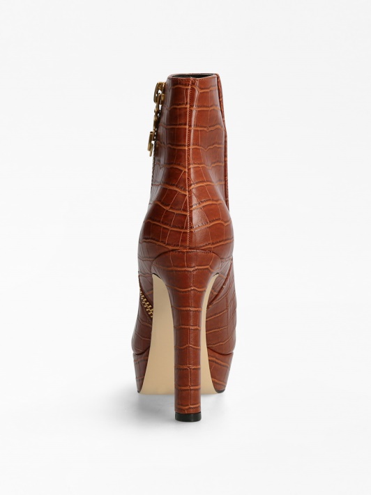 Atspėk Delon Croc Print Kulkšnies Batai Rudi
