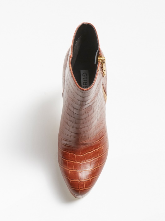 Atspėk Delon Croc Print Kulkšnies Batai Rudi
