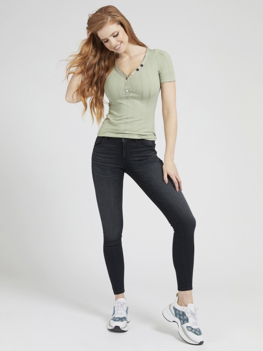 Atsistumti Skinny Fit Džinsinio Kelnaitės Spėjimas Pilka