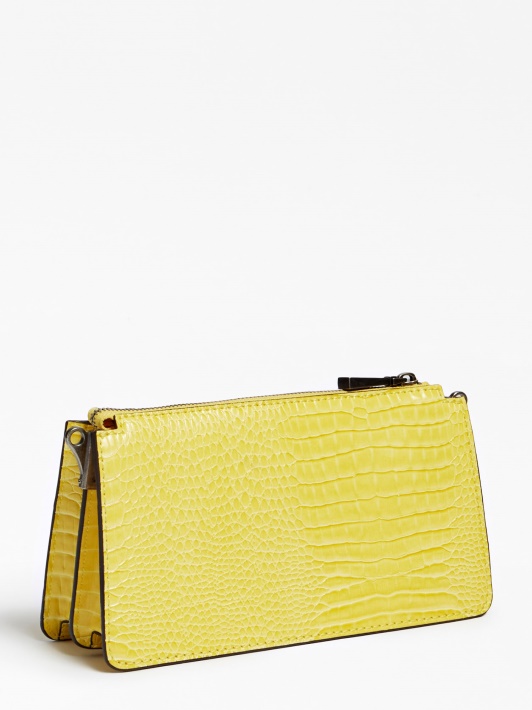 Raffie Croc Print Mini Crossbody Guess Geltona