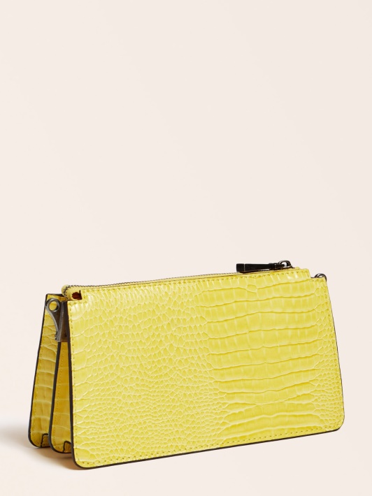 Raffie Croc Print Mini Crossbody Guess Geltona