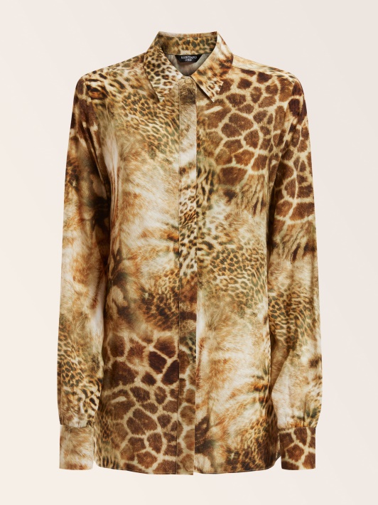 Kelių Smėlio Spalvos Marciano Animalier Marginto Marškinėlių Spėjimas