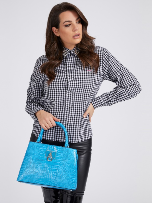 Atspėti Carabel Croc Print Rankinė Mėlyna