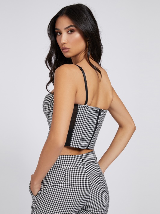 Atspėkite Baltą Daugiasluoksnį Gingham čekį