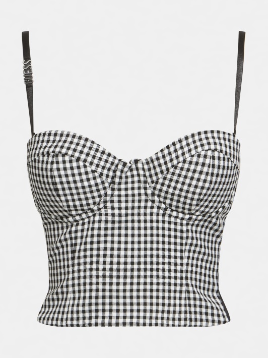 Atspėkite Baltą Daugiasluoksnį Gingham čekį