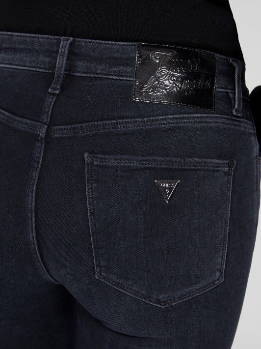 Atspėti Print Skinny Fit Džinsinio Kelnaitės Juoda