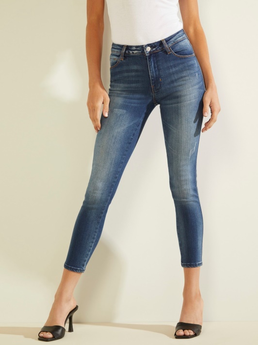 Atspėti Super Tamprus Skinny Fit Džinsinis Kelnaitės Mėlynas
