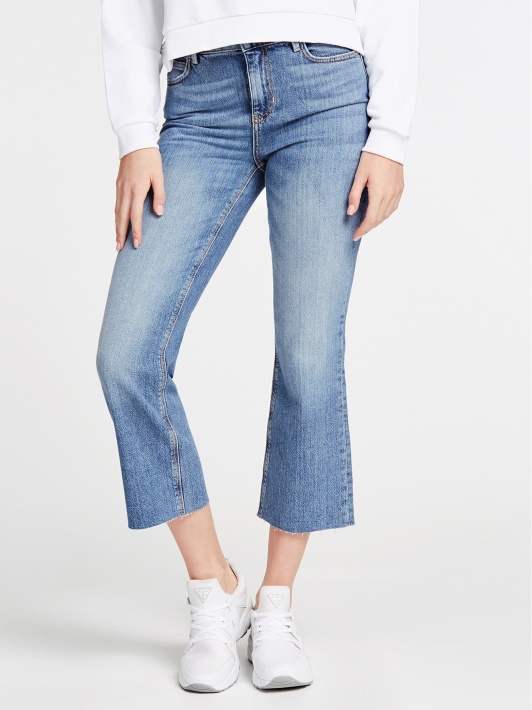 Mėlyna Guess Flare Džinsinio Kelnaitės Nauja Tendencija