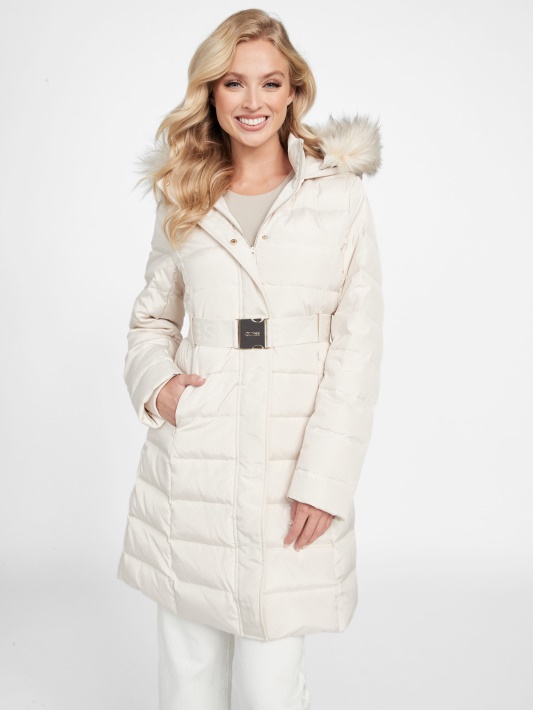 Galvan Real Down Longline Puffer Striukė Vanilinis Skaistalai Spėjimas