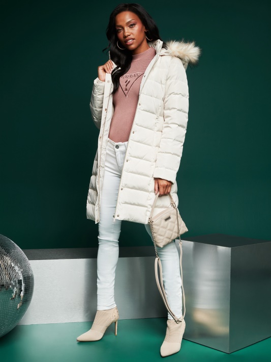 Galvan Real Down Longline Puffer Striukė Vanilinis Skaistalai Spėjimas