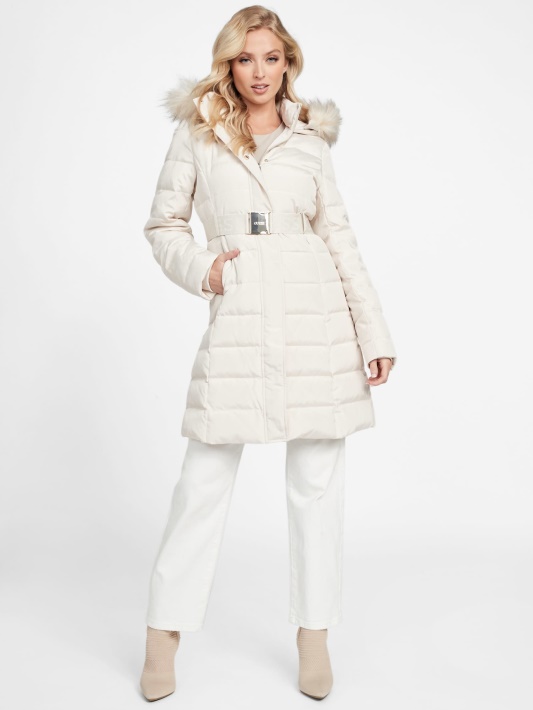 Galvan Real Down Longline Puffer Striukė Vanilinis Skaistalai Spėjimas