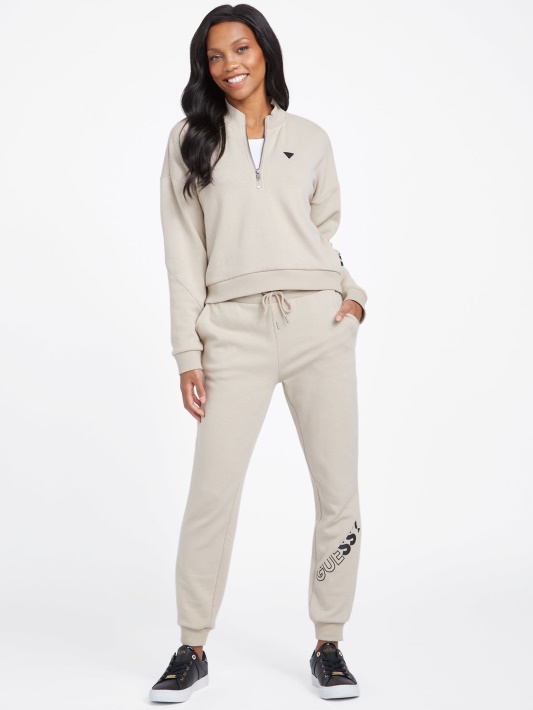 Sabrina Logotipas Joggers Velvet Taupe Atspėti