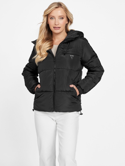 Jet Juoda Guess Eco Lara Puffer Striukė