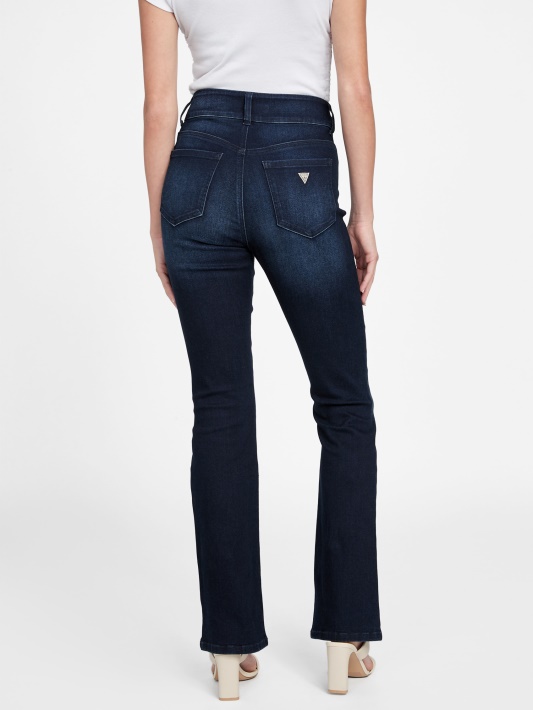 Tamsūs Skalbiniai Guess Jazmine Dviejų Sagų Aukšti Bootcut Džinsai