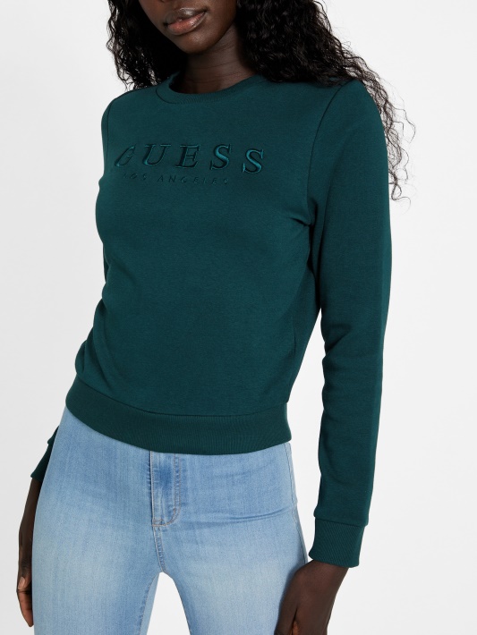 Val Crewneck Megztinis Tamsus Nefritas Spėjimas