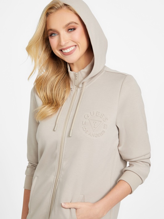 Velvet Taupe Eider Longline Striukė Spėjimas